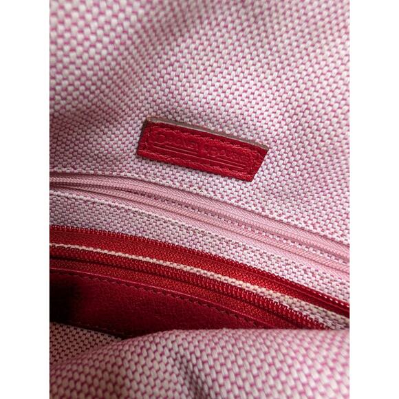 Dooney & Bourke Red Pebble Leather June Double Pocket Cinch Satchel Purse - Picture 12 of 14